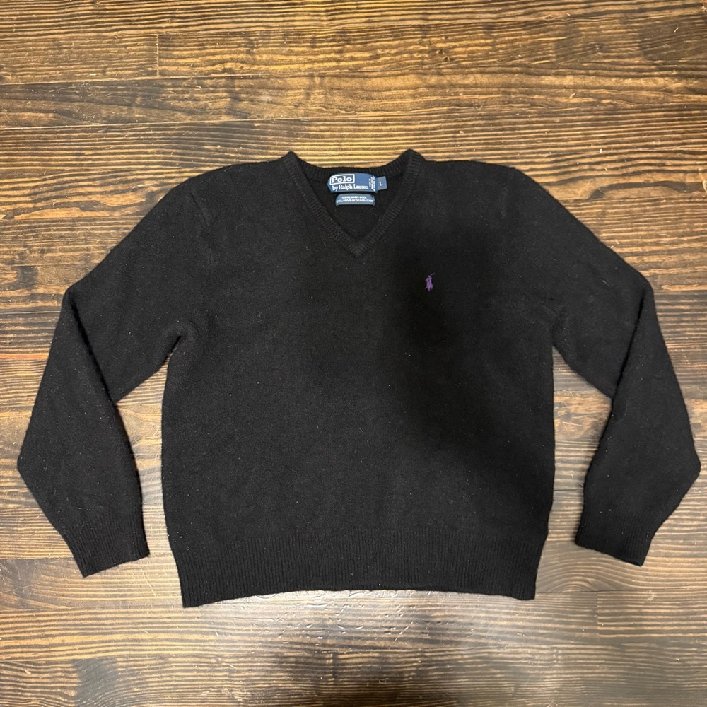 Ralph Lauren Black V-Neck Sweater